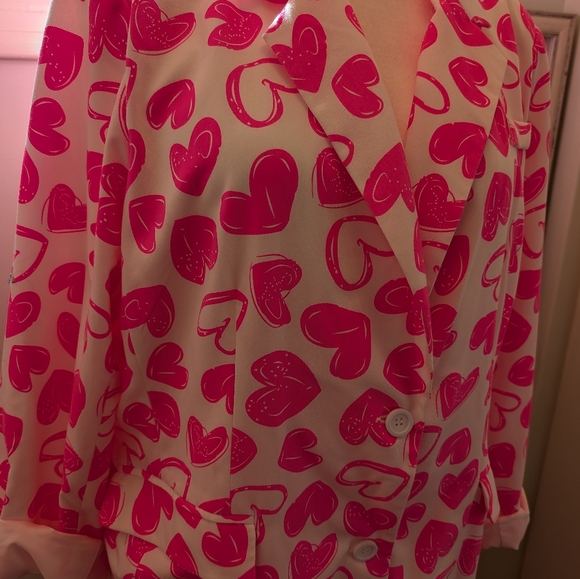 Neon pink heart blazer - Picture 2 of 4